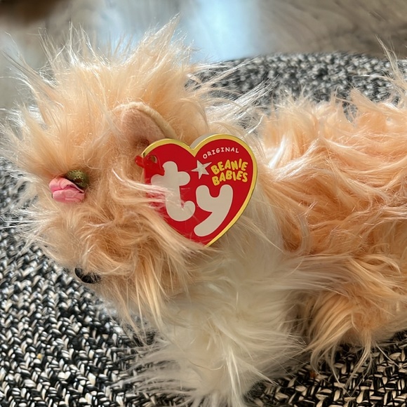 Ty Beanie Babies Tibby Shih Tzu Puppy Dog Plush 2004 Stuffed Animal 6" NWT - Picture 2 of 3